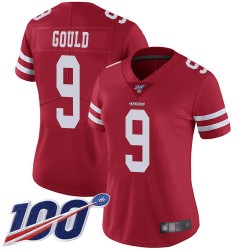 Limited Women's Robbie Gould Red Home Jersey - #9 Football San Francisco 49ers 100th Season Vapor Untouchable