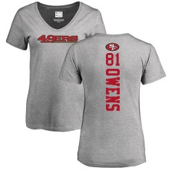 Women's Terrell Owens Ash Backer - #81 Football San Francisco 49ers T-Shirt