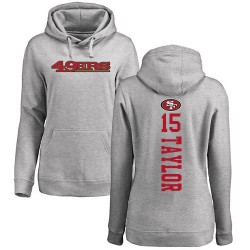 Women's Trent Taylor Ash Backer - #15 Football San Francisco 49ers Pullover Hoodie