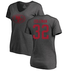Women's Tevin Coleman Ash One Color - #26 Football San Francisco 49ers T-Shirt