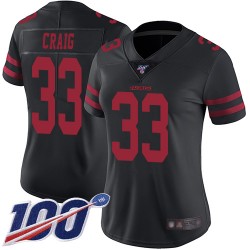 Limited Women's Roger Craig Black Alternate Jersey - #33 Football San Francisco 49ers 100th Season Vapor Untouchable