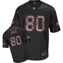Replica Men's Jerry Rice Sideline Black United Jersey - #80 Football San Francisco 49ers Throwback