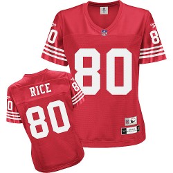 Replica Women's Jerry Rice Red Home Jersey - #80 Football San Francisco 49ers Throwback