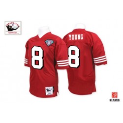 Premier Men's Steve Young Red Home Jersey - #8 Football San Francisco 49ers 75th Patch Throwback