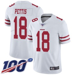 Limited Men's Dante Pettis White Road Jersey - #18 Football San Francisco 49ers 100th Season Vapor Untouchable