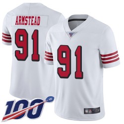 Limited Youth Arik Armstead White Jersey - #91 Football San Francisco 49ers 100th Season Rush Vapor Untouchable