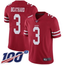 Limited Youth C. J. Beathard Red Home Jersey - #3 Football San Francisco 49ers 100th Season Vapor Untouchable