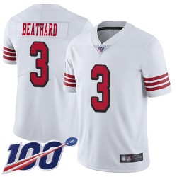 Limited Youth C. J. Beathard White Jersey - #3 Football San Francisco 49ers 100th Season Rush Vapor Untouchable