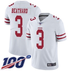 Limited Youth C. J. Beathard White Road Jersey - #3 Football San Francisco 49ers 100th Season Vapor Untouchable