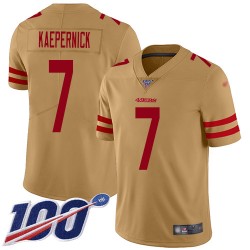 Limited Youth Colin Kaepernick Gold Jersey - #7 Football San Francisco 49ers 100th Season Inverted Legend