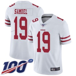 Limited Men's Deebo Samuel White Road Jersey - #19 Football San Francisco 49ers 100th Season Vapor Untouchable