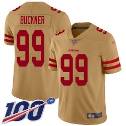 Limited Youth DeForest Buckner Gold Jersey - #99 Football San Francisco 49ers 100th Season Inverted Legend