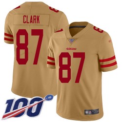 Limited Youth Dwight Clark Gold Jersey - #87 Football San Francisco 49ers 100th Season Inverted Legend