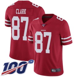 Limited Youth Dwight Clark Red Home Jersey - #87 Football San Francisco 49ers 100th Season Vapor Untouchable