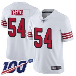 Limited Youth Fred Warner White Jersey - #54 Football San Francisco 49ers 100th Season Rush Vapor Untouchable
