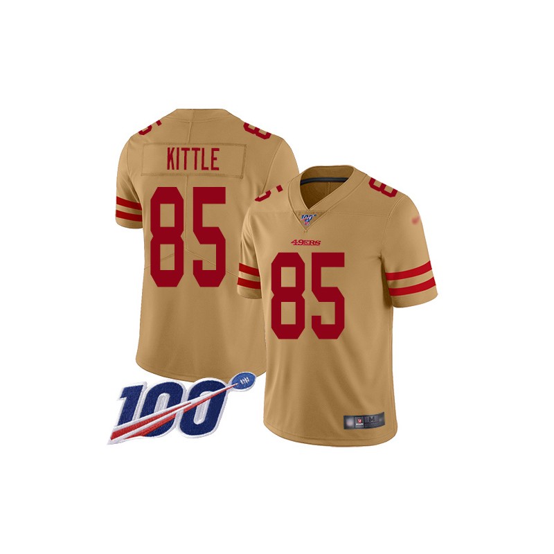 كوب نسكافيه Youth 49ers #85 George Kittle Gold Stitched Football Limited Inverted Legend 100th Season Jersey اكسسوارات ايباد