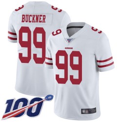 Limited Men's DeForest Buckner White Road Jersey - #99 Football San Francisco 49ers 100th Season Vapor Untouchable