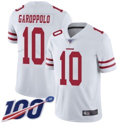 Limited Youth Jimmy Garoppolo White Road Jersey - #10 Football San Francisco 49ers 100th Season Vapor Untouchable