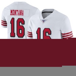 Limited Youth Joe Montana White Jersey - #16 Football San Francisco 49ers 100th Season Rush Vapor Untouchable
