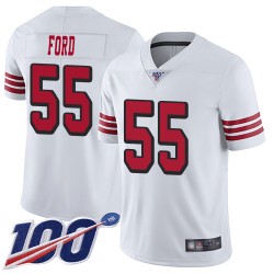 Limited Men's Dee Ford White Jersey - #55 Football San Francisco 49ers 100th Season Rush Vapor Untouchable