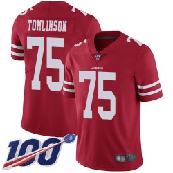 Limited Youth Laken Tomlinson Red Home Jersey - #75 Football San Francisco 49ers 100th Season Vapor Untouchable
