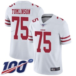 Limited Youth Laken Tomlinson White Road Jersey - #75 Football San Francisco 49ers 100th Season Vapor Untouchable