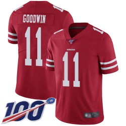 Limited Youth Marquise Goodwin Red Home Jersey - #11 Football San Francisco 49ers 100th Season Vapor Untouchable