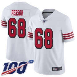 Limited Youth Mike Person White Jersey - #68 Football San Francisco 49ers 100th Season Rush Vapor Untouchable