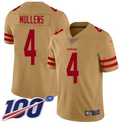 Limited Youth Nick Mullens Gold Jersey - #4 Football San Francisco 49ers 100th Season Inverted Legend