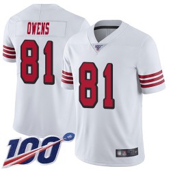 Limited Youth Terrell Owens White Jersey - #81 Football San Francisco 49ers 100th Season Rush Vapor Untouchable