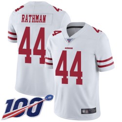 Limited Youth Tom Rathman White Road Jersey - #44 Football San Francisco 49ers 100th Season Vapor Untouchable