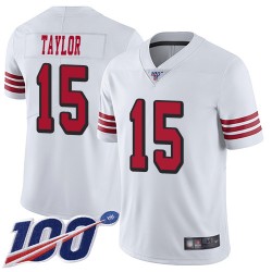 Limited Youth Trent Taylor White Jersey - #15 Football San Francisco 49ers 100th Season Rush Vapor Untouchable