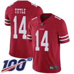 Limited Youth Y.A. Tittle Red Home Jersey - #14 Football San Francisco 49ers 100th Season Vapor Untouchable