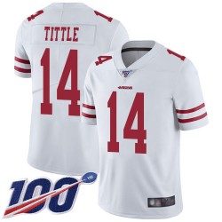 Limited Youth Y.A. Tittle White Road Jersey - #14 Football San Francisco 49ers 100th Season Vapor Untouchable