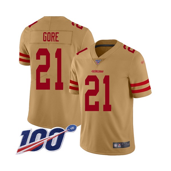 Limited Men's Frank Gore Gold Jersey - #21 Football San Francisco 49ers ...