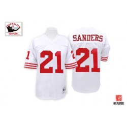 Authentic Men's Deion Sanders White Road Jersey - #21 Football San Francisco 49ers Throwback
