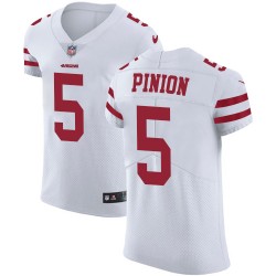 Elite Men's Bradley Pinion White Road Jersey - #5 Football San Francisco 49ers Vapor Untouchable