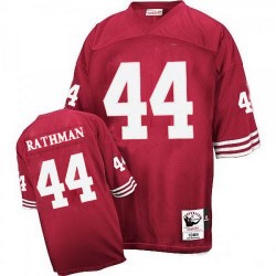 Authentic Men's Tom Rathman Red Home Jersey - #44 Football San Francisco 49ers Throwback