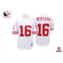 Authentic Men's Joe Montana White Road Jersey - #16 Football San Francisco 49ers Throwback