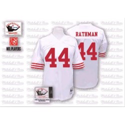 Authentic Men's Tom Rathman White Road Jersey - #44 Football San Francisco 49ers Throwback
