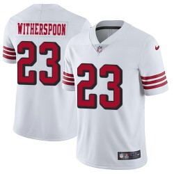Elite Men's Ahkello Witherspoon White Jersey - #23 Football San Francisco 49ers Rush Vapor Untouchable