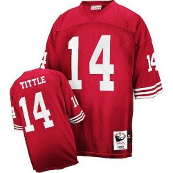Authentic Men's Y.A. Tittle Red Home Jersey - #14 Football San Francisco 49ers Throwback