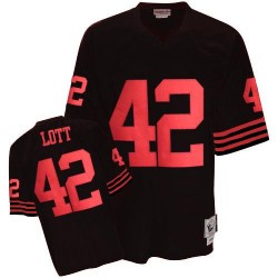Authentic Men's Ronnie Lott Black Jersey - #42 Football San Francisco 49ers Throwback