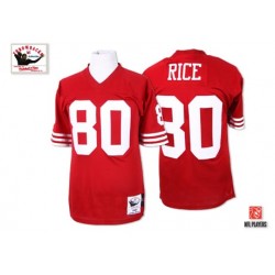 Authentic Men's Jerry Rice Red Home Jersey - #80 Football San Francisco 49ers Throwback