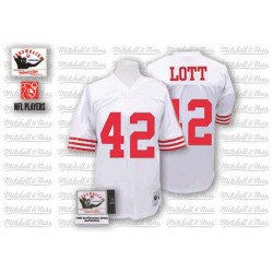 Authentic Men's Ronnie Lott White Road Jersey - #42 Football San Francisco 49ers Throwback