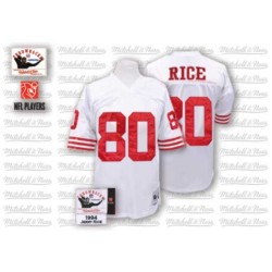 Authentic Men's Jerry Rice White Road Jersey - #80 Football San Francisco 49ers Throwback