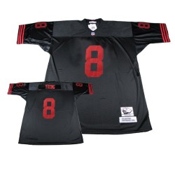 Authentic Men's Steve Young Black Jersey - #8 Football San Francisco 49ers Throwback