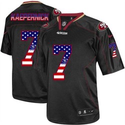 Elite Men's Colin Kaepernick Black Jersey - #7 Football San Francisco 49ers USA Flag Fashion