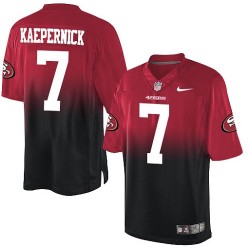 Elite Men's Colin Kaepernick Red/Black Jersey - #7 Football San Francisco 49ers Fadeaway