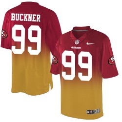 Elite Men's DeForest Buckner Red/Gold Jersey - #99 Football San Francisco 49ers Fadeaway